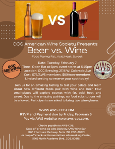 Beer vs. Wine Food Pairing presented by  at ,  