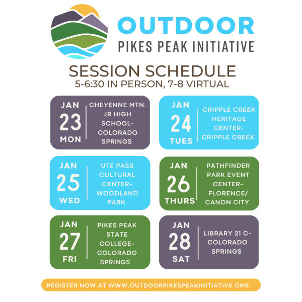 Community Listening Sessions presented by Pikes Peak Outdoor Recreation Alliance at ,  