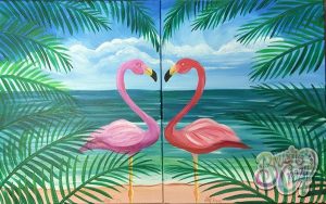 Flamingos in Love Painting Class presented by Brush Crazy at Brush Crazy, Colorado Springs CO