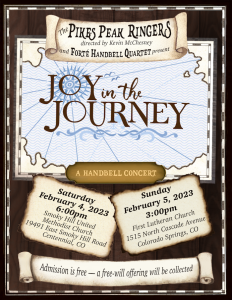 Joy in the Journey: A Farewell Handbell Concert presented by Pikes Peak Ringers at First Lutheran Church, Colorado Springs CO