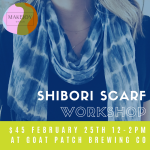Make & Take Workshop: Hand Dyed Shibori Scarf presented by Goat Patch Brewing Company at Goat Patch Brewing Company, Colorado Springs CO