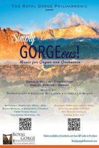 ‘Simply Gorge-ous’ Music for Orchestra and Pipe Organ presented by  at ,  