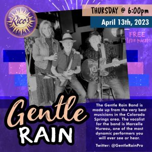 The Gentle Rain Trio presented by Poor Richard's Downtown at Rico's Cafe, Chocolate and Wine Bar, Colorado Springs CO