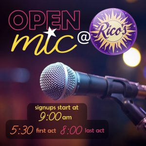 Open Mic Night presented by Poor Richard's Downtown at Rico's Cafe, Chocolate and Wine Bar, Colorado Springs CO