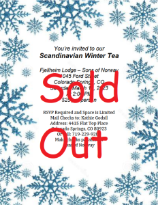SOLD OUT: Scandinavian Winter Tea presented by Fjellheim Lodge, Sons of Norway at Viking Hall, Colorado Springs, Colorado Springs CO