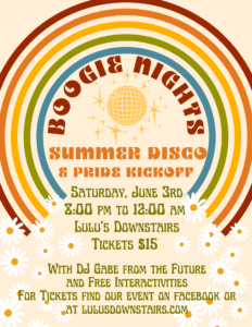 Boogie Nights: Summer Disco presented by Boogie Nights at Lulu's Downstairs, Manitou Springs CO