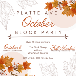 Platte Ave Block Party – Fall Vendor Market presented by The Black Sheep at The Black Sheep, Colorado Springs CO
