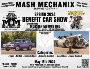 Mash Mechanix Spring Benefit Car Show presented by First Friday at Mash Mechanix Brewing Co, Colorado Springs CO