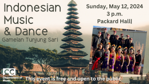 Indonesian Music & Dance Concert presented by Colorado College Music Department at Colorado College: Packard Hall, Colorado Springs CO