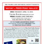 ‘History of Pikes Peak Trolleys’ by John Haney presented by Palmer Lake Historical Society at Palmer Lake Town Hall, Palmer Lake CO